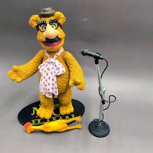 Palisades Muppets Fozzie Action Figure w Rubber Chicken/Funny Nose Glasses Loose